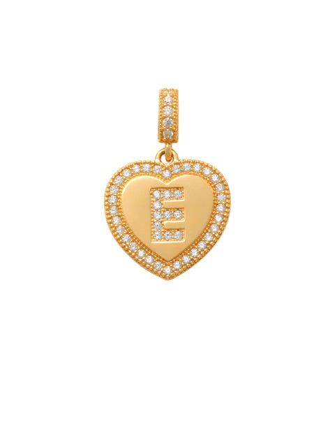Heart Initial E Charm 14K Gold A unique and timeless piece of jewelry that will be cherished for years to come! This stunning piece is perfect for adding a touch a personalization and style to any outfit.   Professionally designed with integrity, this charm offers up an easy read for all to admire. Choose a letter, making it a truly special and unique piece of jewelry.