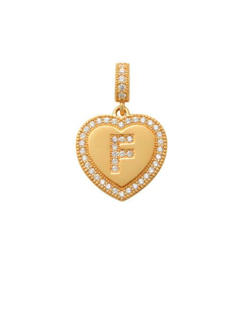 Heart Initial F Charm 14K Gold A unique and timeless piece of jewelry that will be cherished for years to come! This stunning piece is perfect for adding a touch a personalization and style to any outfit.   Professionally designed with integrity, this charm offers up an easy read for all to admire. Choose a letter, making it a truly special and unique piece of jewelry.