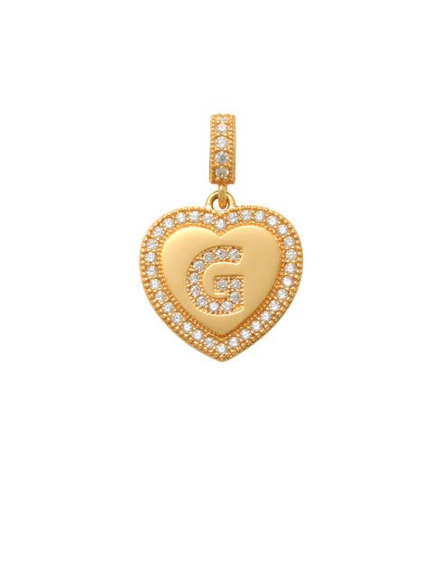 Heart Initial G Charm 14K Gold A unique and timeless piece of jewelry that will be cherished for years to come! This stunning piece is perfect for adding a touch a personalization and style to any outfit.   Professionally designed with integrity, this charm offers up an easy read for all to admire. Choose a letter, making it a truly special and unique piece of jewelry.