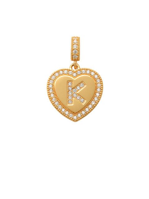 Heart Initial K Charm 14K Gold A unique and timeless piece of jewelry that will be cherished for years to come! This stunning piece is perfect for adding a touch a personalization and style to any outfit.   Professionally designed with integrity, this charm offers up an easy read for all to admire. Choose a letter, making it a truly special and unique piece of jewelry.