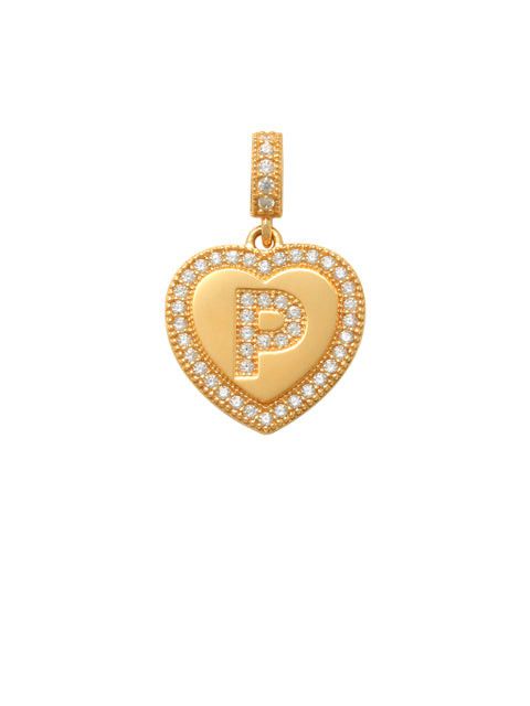 Heart Initial P Charm 14K Gold A unique and timeless piece of jewelry that will be cherished for years to come! This stunning piece is perfect for adding a touch a personalization and style to any outfit.   Professionally designed with integrity, this charm offers up an easy read for all to admire. Choose a letter, making it a truly special and unique piece of jewelry.