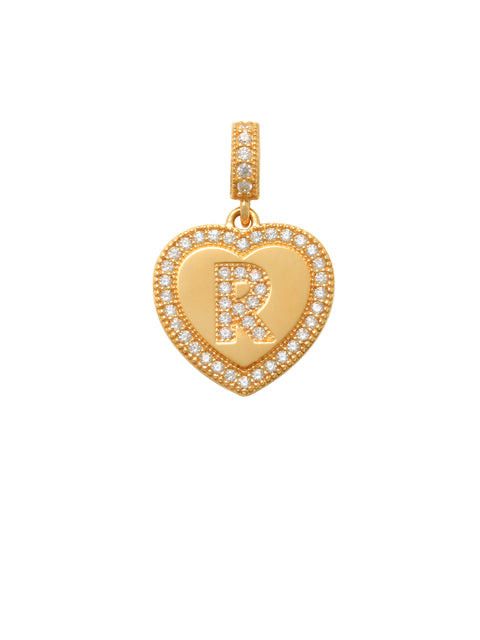 Heart Initial R Charm 14K Gold A unique and timeless piece of jewelry that will be cherished for years to come! This stunning piece is perfect for adding a touch a personalization and style to any outfit.   Professionally designed with integrity, this charm offers up an easy read for all to admire. Choose a letter, making it a truly special and unique piece of jewelry.
