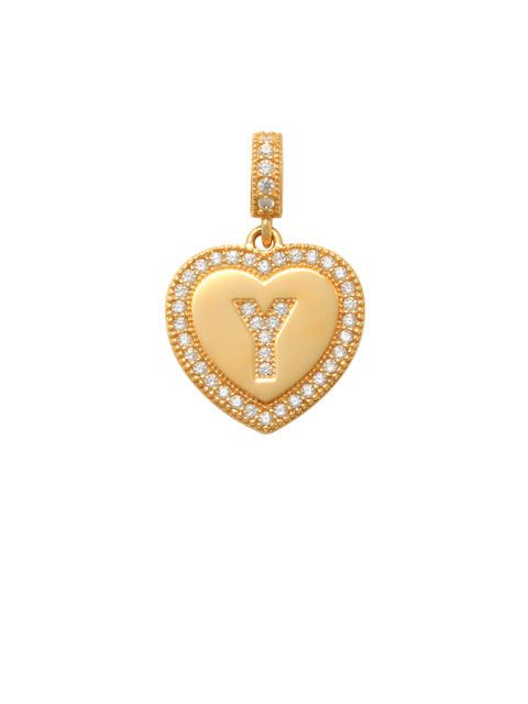Heart Initial Y Charm 14K Gold A unique and timeless piece of jewelry that will be cherished for years to come! This stunning piece is perfect for adding a touch a personalization and style to any outfit.   Professionally designed with integrity, this charm offers up an easy read for all to admire. Choose a letter, making it a truly special and unique piece of jewelry.