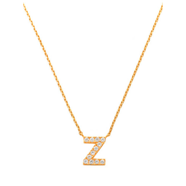 Pave Z Initial Necklace 14K Gold A unique and timeless piece of jewelry that will be cherished for years to come! This stunning piece is perfect for adding a touch a personalization and style to any outfit.   Professionally designed with integrity, this necklace offers up an easy read for all to admire. Choose a letter, making it a truly special and unique piece of jewelry.