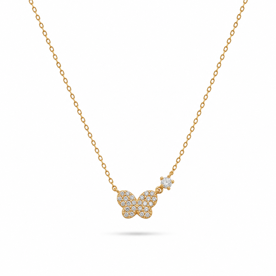 Mini Butterfly Necklace 14K Gold
