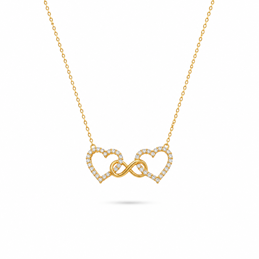 Heart Infinity Necklace 14K Gold