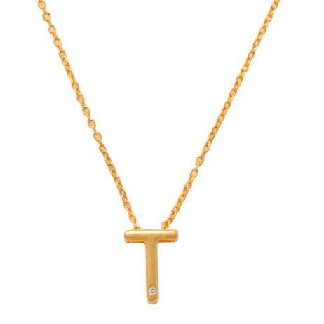 T Initial Necklace 14K Gold A unique and timeless piece of jewelry that will be cherished for years to come! This stunning piece is perfect for adding a touch a personalization and style to any outfit.   Professionally designed with integrity, this necklace offers up an easy read for all to admire. Choose a letter, making it a truly special and unique piece of jewelry. 