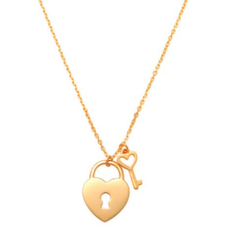 Heart Lock and Key Necklace 14K Gold Show just how much you treasure a special someone with the lock and key to your heart.  The heart lock and key 14K Gold Necklace is perfect by itself or layered with multiple necklaces. I sweet gift for yourself or a loved one!