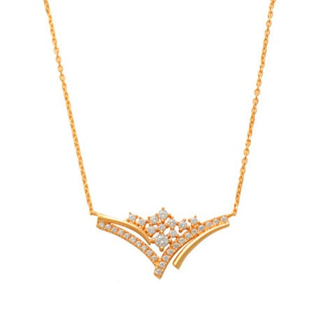 Drizzle Necklace 14K Gold A beautiful necklace that will never go out of style Perfect for any occasion!  You wont want to take this delicate piece off day or night. With a sleek and elegant design is sure to impress. Fashioned in solid 14K Gold with a flawless, brilliant-cut cubic zirconia. Finish your outfit with a simple elegant finishing touch. 