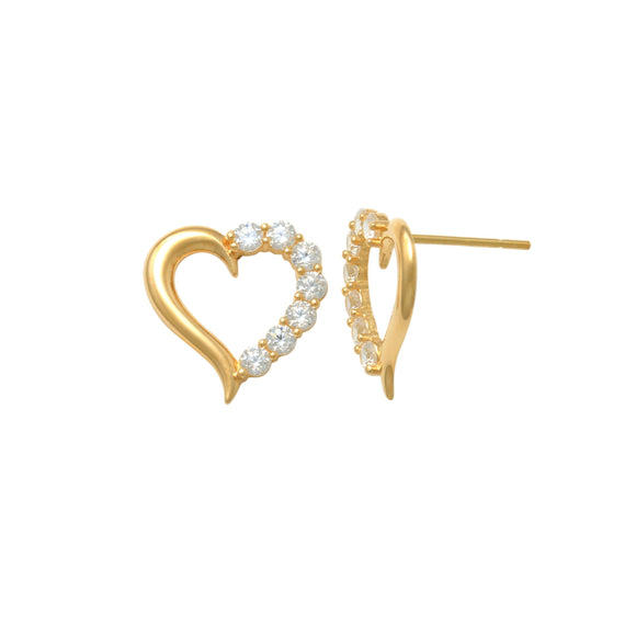 Accent Heart 14K Gold Earrings The versatility of these post-back earrings makes them a fashionable everyday accessory.  Will be admired by many with a touch of this fascinating heart earrings will surely captive all who see. A charming choice for everyday wear.