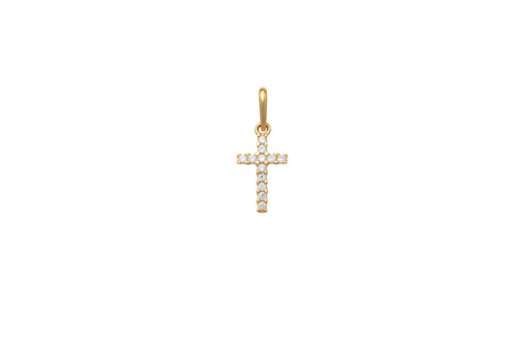 Small 14K Gold Cross Charm Chic style meets divine beauty, featuring a beautiful accessory and a statement of faith.  Pretty and meaningful, this gold cross charm comes in multiple sizes. Get a large one to be the centerpiece or a small to add a classic and elegant style to your layering. It fits your lifestyle and a perfect piece for any outfit sure to impress.  