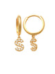 Dangling S Initial Huggie Earrings 14K Gold The perfect statement-maker for any occasion. Wear it stacked or by itself.   Each detail of the letter is carefully perfected and formed for easy reading. Simple and charming they can dress up every outfit with personalized style. These earrings are designed to be worn alone or mixed with other earrings. Your everyday earring choose just got a whole lot easier. 