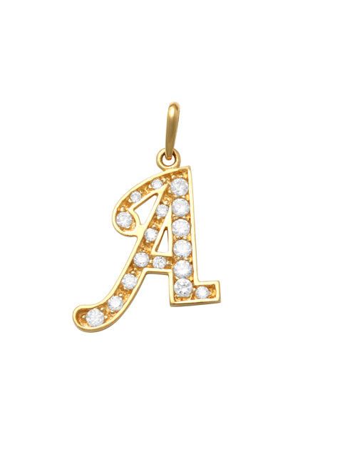 Pave Script A Initial 14K Gold Charm A unique and timeless piece of jewelry that will be cherished for years to come! This stunning piece is perfect for adding a touch a personalization and style to any outfit.   Professionally designed with integrity, this charm offers up an easy read for all to admire. Choose a letter, making it a truly special and unique pice of jewelry. 