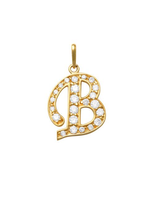 Pave Script B Initial 14K Gold Charm A unique and timeless piece of jewelry that will be cherished for years to come! This stunning piece is perfect for adding a touch a personalization and style to any outfit.   Professionally designed with integrity, this charm offers up an easy read for all to admire. Choose a letter, making it a truly special and unique pice of jewelry. 