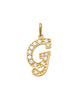 Pave Script G Initial 14K Gold Charm A unique and timeless piece of jewelry that will be cherished for years to come! This stunning piece is perfect for adding a touch a personalization and style to any outfit.   Professionally designed with integrity, this charm offers up an easy read for all to admire. Choose a letter, making it a truly special and unique pice of jewelry. 