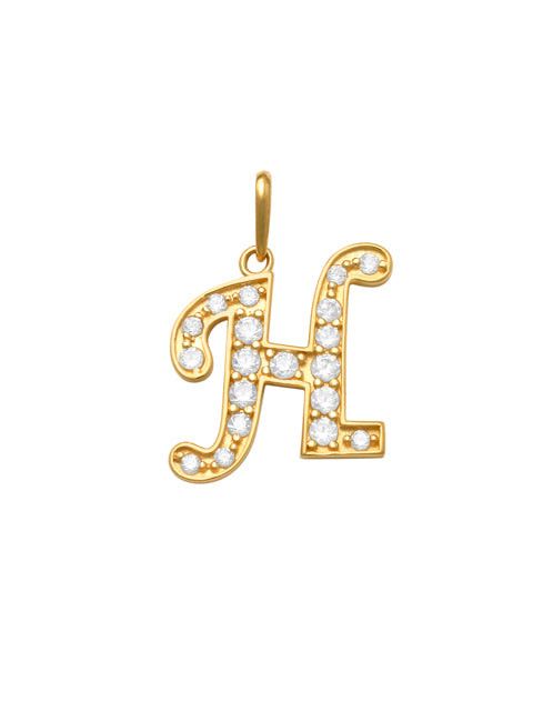 Pave Script H Initial 14K Gold Charm A unique and timeless piece of jewelry that will be cherished for years to come! This stunning piece is perfect for adding a touch a personalization and style to any outfit.   Professionally designed with integrity, this charm offers up an easy read for all to admire. Choose a letter, making it a truly special and unique pice of jewelry. 