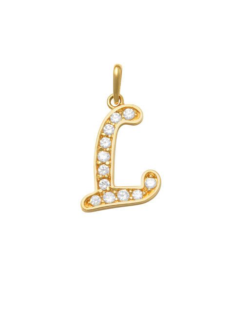 Pave Script L Initial 14K Gold Charm A unique and timeless piece of jewelry that will be cherished for years to come! This stunning piece is perfect for adding a touch a personalization and style to any outfit.   Professionally designed with integrity, this charm offers up an easy read for all to admire. Choose a letter, making it a truly special and unique pice of jewelry. 