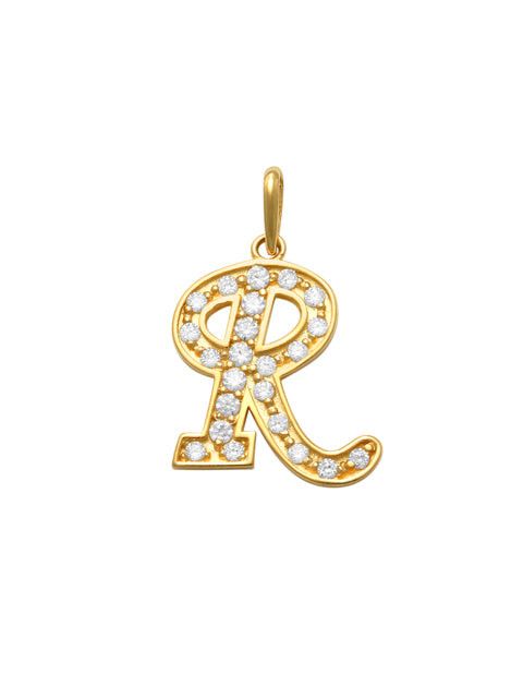 Pave Script R Initial 14K Gold Charm A unique and timeless piece of jewelry that will be cherished for years to come! This stunning piece is perfect for adding a touch a personalization and style to any outfit.   Professionally designed with integrity, this charm offers up an easy read for all to admire. Choose a letter, making it a truly special and unique pice of jewelry. 