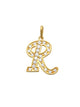 Pave Script R Initial 14K Gold Charm A unique and timeless piece of jewelry that will be cherished for years to come! This stunning piece is perfect for adding a touch a personalization and style to any outfit.   Professionally designed with integrity, this charm offers up an easy read for all to admire. Choose a letter, making it a truly special and unique pice of jewelry. 