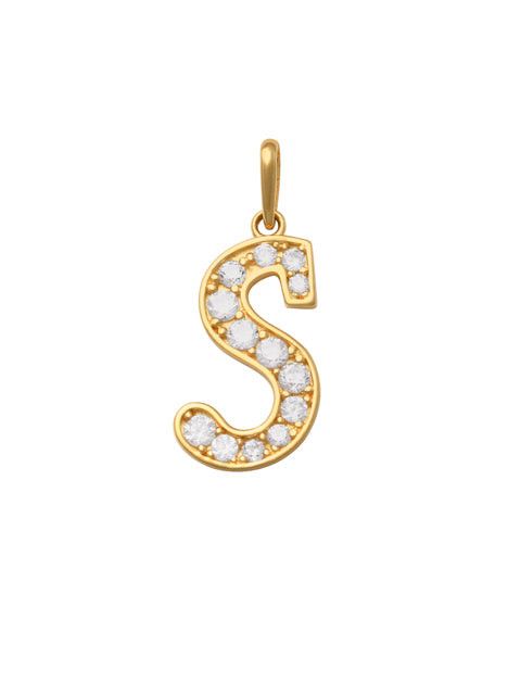 Pave Script S Initial 14K Gold Charm A unique and timeless piece of jewelry that will be cherished for years to come! This stunning piece is perfect for adding a touch a personalization and style to any outfit.   Professionally designed with integrity, this charm offers up an easy read for all to admire. Choose a letter, making it a truly special and unique pice of jewelry. 