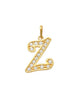 Pave Script Z Initial 14K Gold Charm A unique and timeless piece of jewelry that will be cherished for years to come! This stunning piece is perfect for adding a touch a personalization and style to any outfit.   Professionally designed with integrity, this charm offers up an easy read for all to admire. Choose a letter, making it a truly special and unique pice of jewelry. 