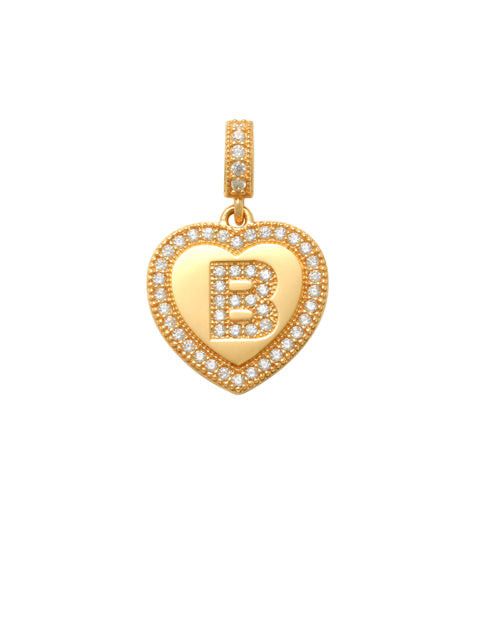Heart Initial B Charm 14K Gold A unique and timeless piece of jewelry that will be cherished for years to come! This stunning piece is perfect for adding a touch a personalization and style to any outfit.   Professionally designed with integrity, this charm offers up an easy read for all to admire. Choose a letter, making it a truly special and unique piece of jewelry. 