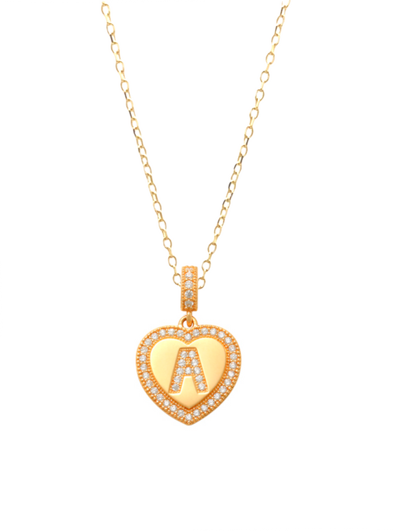 Heart Initial A Necklace 14K Gold A unique and timeless piece of jewelry that will be cherished for years to come! This stunning piece is perfect for adding a touch a personalization and style to any outfit.   Professionally designed with integrity, this necklace offers up an easy read for all to admire. Choose a letter, making it a truly special and unique piece of jewelry. 