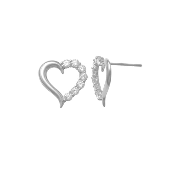 Accent Heart White 14K Gold Earrings The versatility of these post-back earrings makes them a fashionable everyday accessory.  Will be admired by many with a touch of this fascinating heart earrings will surely captive all who see. A charming choice for everyday wear.